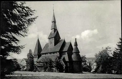 Ak Hahnenklee Bockswiese Goslar im Harz, Holzkirche