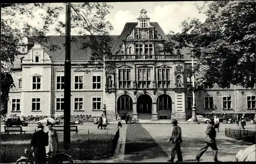 Ak Hamburg Harburg, Rathaus, Motorrad