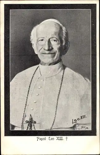 Ak Papst Leo XIII., Vincenzo Gioacchino Pecci, Trauerkarte, Portrait