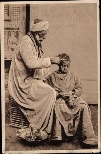 Ak Ägypten, Ambulant Barber, Barbier, Friseur