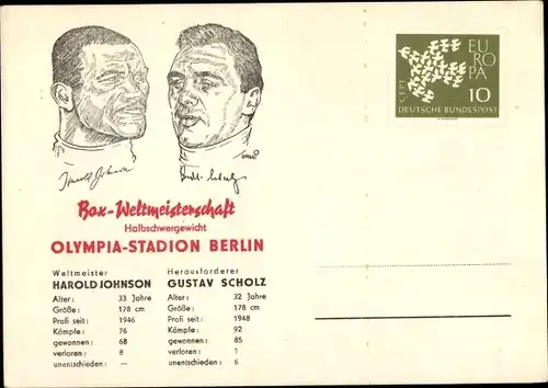 Ak Berlin, Box Weltmeisterschaft Halbschwergewicht, Harold Johnson, Gustav Scholz, Boxer