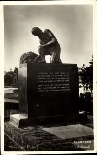 Ak Spaarndam Nordholland, Monument Peter