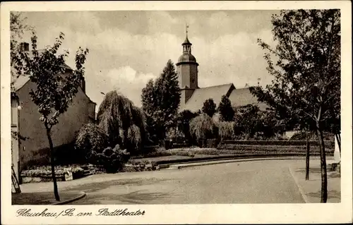 Ak Glauchau in Sachsen, am Stadttheater, Kirche