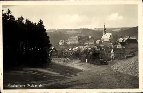 Ak Wechselburg in Sachsen, Muldenhof, Teilansicht vom Ort