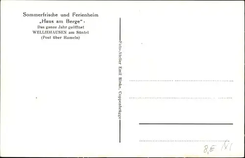 Ak Welliehausen Hameln in Niedersachsen, Ferienheim Haus am Berge, Winter