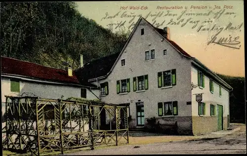 Ak Hof Waldeck Weilburg an der Lahn Hessen ?, Restauration und Pension