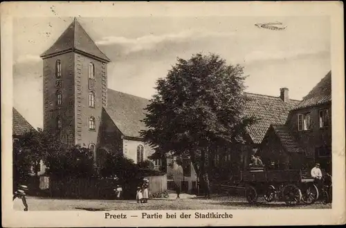 Ak Preetz in Holstein, Partie bei der Stadtkirche