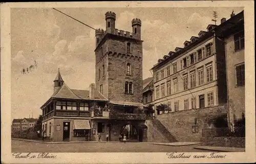 Ak Caub Kaub am Rhein, Gasthaus zum Turm