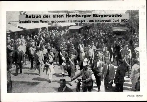 Ak Hamburg, Aufzug der alten Hamburger Bürgerwache 1932, Verein geborener Hamburger