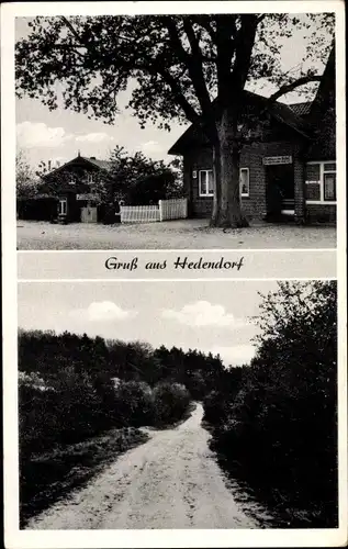 Ak Hedendorf Neukloster Buxtehude im Kreis Stade, Straßenpartie, Gasthaus zur Eiche