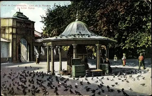 Ak Konstantinopel Istanbul Türkei, Cour de la Mosquee du Sultan Eyoup