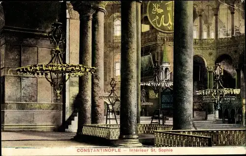 Ak Konstantinopel Istanbul Türkei, Interieur Sainte Sophie