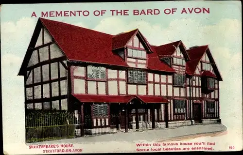 Ak Stratford upon Avon Warwickshire England, Shakespeare's House