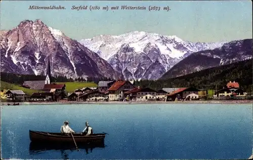 Ak Seefeld in Tirol, Mittenwaldbahn, Wetterstein