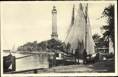 Ak Chorzelin Osternothafen Świnoujście Swinemünde Pommern, Leuchtturm