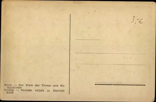 Ak Tallinn Reval Estland, Der Platz der Türme, Die Olaikirche