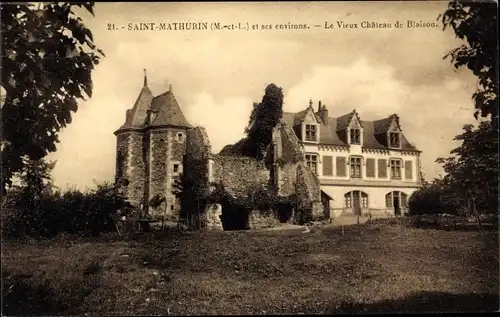 Ak Saint Mathurin Maine et Loire, Le Vieux Chateau de Blaison