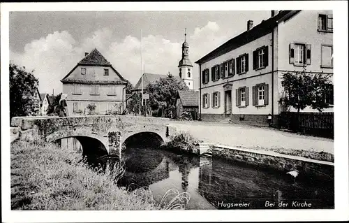 Ak Hugsweier Lahr im Schwarzwald, Bei der Kirche