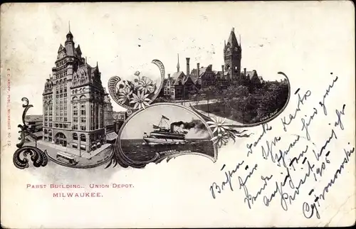 Ak Milwaukee Wisconsin USA, Pabst Building, Union Depot