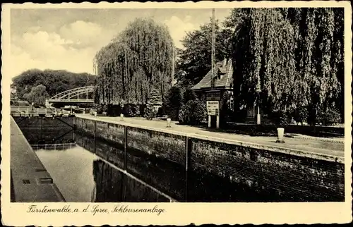 Ak Fürstenwalde an der Spree, Schleusenanlage