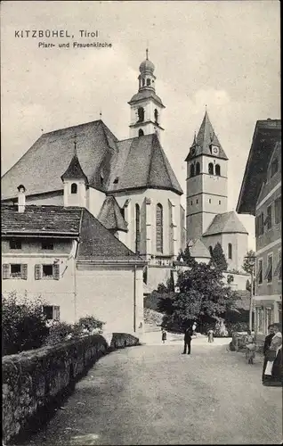 Ak Kitzbühel in Tirol, Pfarrkirche und Frauenkirche