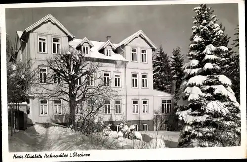 Ak Hahnenklee Bockswiese Goslar im Harz, Haus Elisabeth im Winter