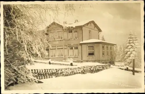 Ak Hahnenklee Bockswiese Goslar im Harz, Rosenhaus im Winter