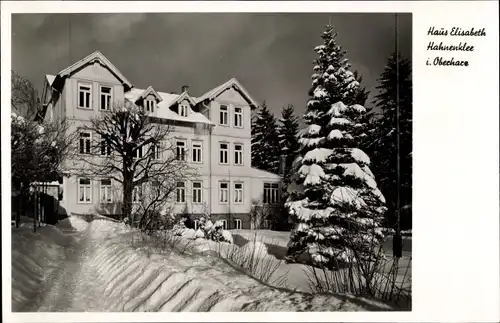 Ak Hahnenklee Bockswiese Goslar im Harz, Haus Elisabeth im Winter