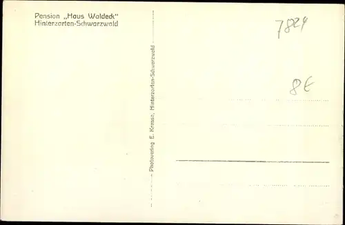 Ak Hinterzarten im Schwarzwald, Haus Waldeck