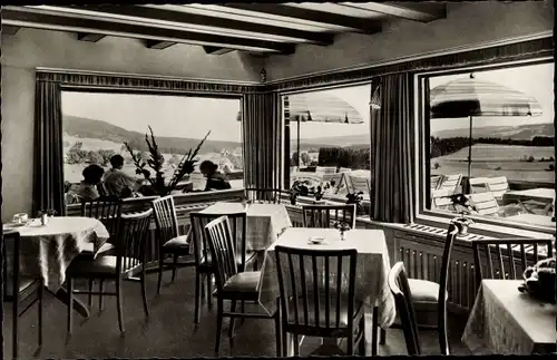 Ak Saig Lenzkirch im Schwarzwald, Café Alpenblick, Inneres