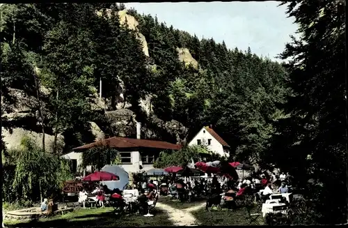 Ak Pottenstein in Oberfranken, Waldcafé im Püttlachtal