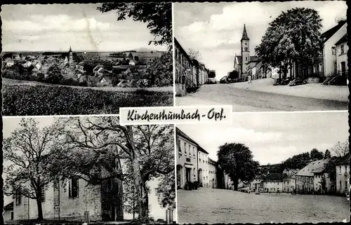 Ak Kirchenthumbach in der Oberpfalz, Totale, Marktplatz, Kirche