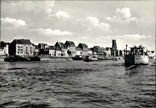 Ak Emmerich am Niederrhein, Blick vom Rhein zu Stadt