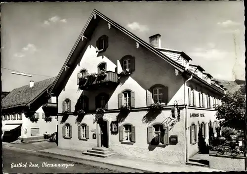 Ak Oberammergau in Oberbayern, Gasthaus zur Rose