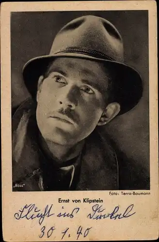 Ak Schauspieler Ernst von Klipstein, Portrait
