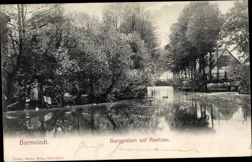Ak Barmstedt in Schleswig Holstein, Partie am Burggraben auf Rantzau