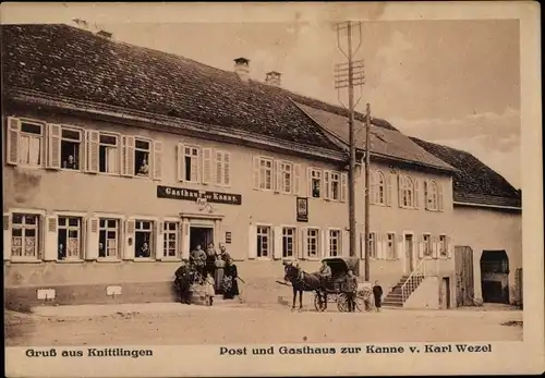 Ak Knittlingen in Württemberg, Post, Gasthaus zur Kanne
