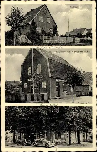 Ak Oxstedt Altenwalde Cuxhaven in Niedersachsen, Kaufhaus, Bensins Gasthof