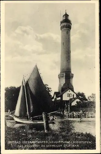 Ak Chorzelin Osternothafen Świnoujście Swinemünde Pommern, Leuchtturm
