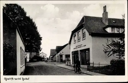 Ak Zetel in Oldenburg Friesland, Straßenpartie, Albert Husmann Landwirtschaftsgeräte