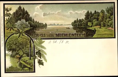 Litho Varel in Oldenburg Jadebusen, Mühlenteich