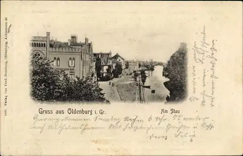 Ak Oldenburg im Großherzogtum Oldenburg, Am Stau