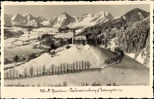 Ak Windischgarsten Oberösterreich, Kalvarienberg, Kirche, Berge, Winter