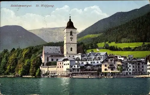 Ak St. Wolfgang im Salzkammergut Oberösterreich, Kirche, Häuser