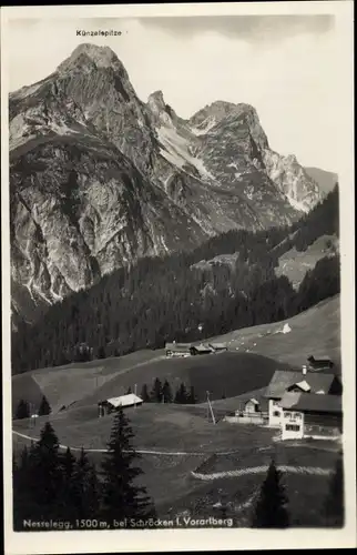 Ak Schröcken Vorarlberg, Nesselegg, Künzelspitze