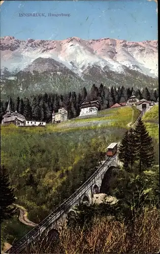 Ak Hungerburg Innsbruck Tirol, Hungerburgbahn, Standseilbahn, Brücke