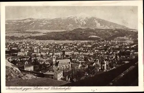 Ak Innsbruck in Tirol, Stadt gegen Süden, Patscherkofel