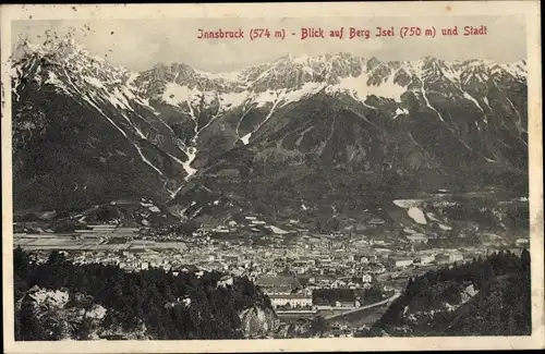 Ak Innsbruck in Tirol, Blick auf Berg Isel und Stadt