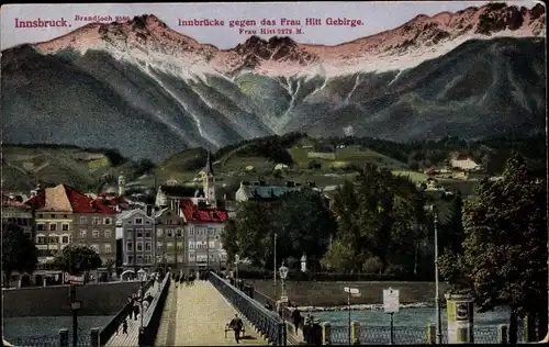 Ak Innsbruck in Tirol, Stadt gegen das Frau Hitt Gebirge