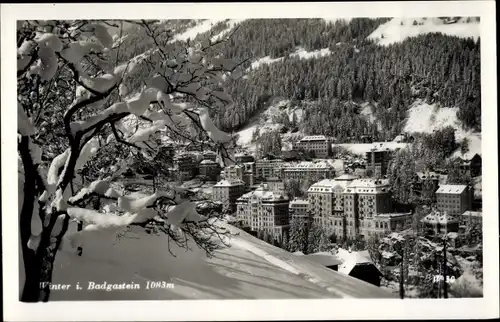 Ak Bad Gastein Badgastein Salzburg, Gesamtansicht, Wintermotiv